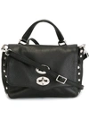 Zanellato Postina Baby Leather Handbag In Black