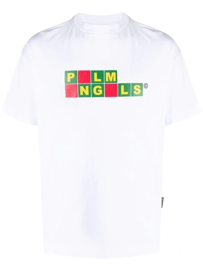 Palm Angels Block Logo-print T-shirt In White