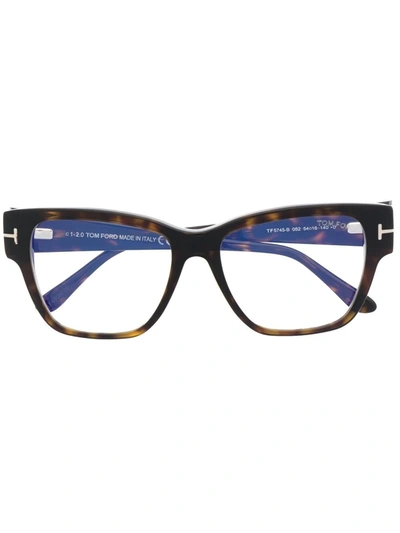Tom Ford Ft5745b Square-frame Glasses In Brown