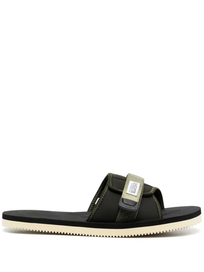 Suicoke Padri Touch Strap Slides In Green