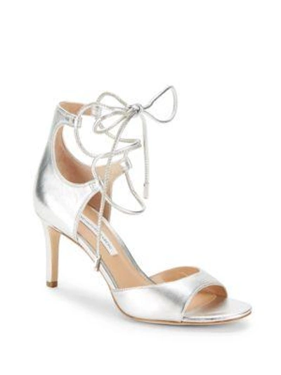 Diane Von Furstenberg 'rimini' Ankle Wrap Sandal (women) In Silver