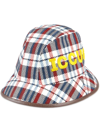 Gucci Multicolor 'iccug' Structured Hat In Blue