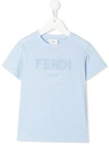 Fendi Little Kid's & Kid's Capsule Logo T-shirt In Blue