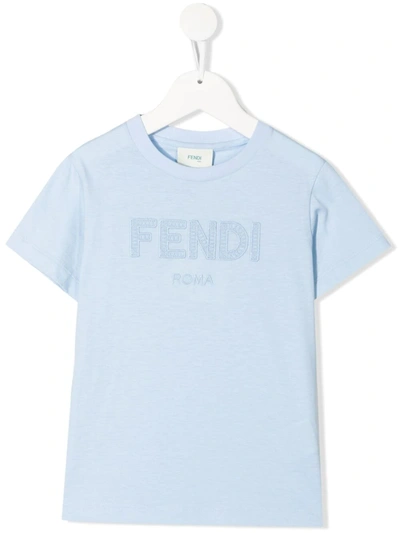 Fendi Little Kid's & Kid's Capsule Logo T-shirt In Blue
