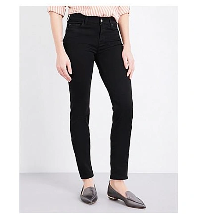 7 For All Mankind Woman The Skinny Mid-rise Jeans Dark Denim In Bair Smoke