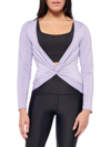 Electric Yoga Liberty Long Sleeve Twist Front Top In Purple
