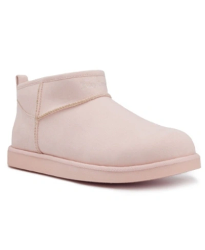Juicy Couture Women's Kerri Cold Weather Ankle Boots In Blush Microsuede