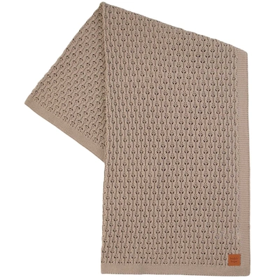 Buddy & Hope Knitted Blanket Taupe In Brown