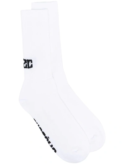 032c Intarsia-logo Ankle Socks In White