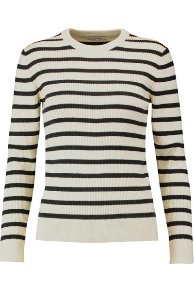 Ganni Striped Cotton-blend Sweater