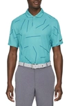 Nike Dri-fit Tiger Woods Men's Golf Polo In Aquamarine/black