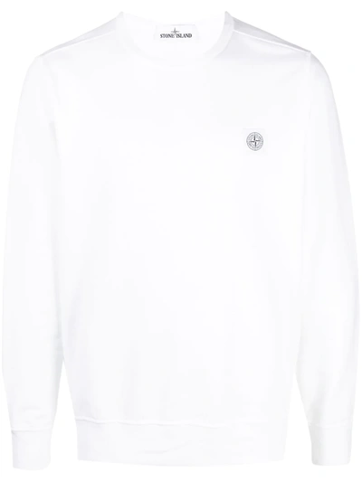 Stone Island Compass Logo Patch Sweatshirt In White