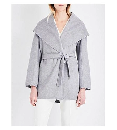 Max Mara Paglie Cashmere Wrap Coat In Grey