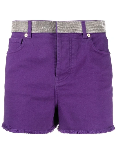 Alexandre Vauthier Rhinestone-embellished Shorts In Purple