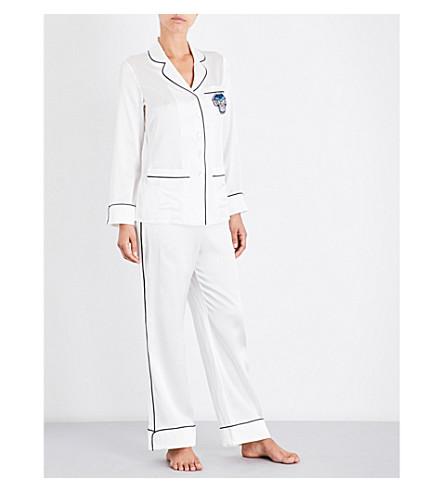 Olivia Von Halle Coco Tiffany Silk-satin Pyjama Set | ModeSens