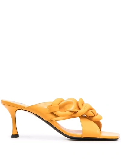 N°21 Mules With Braided Chain In Yellow