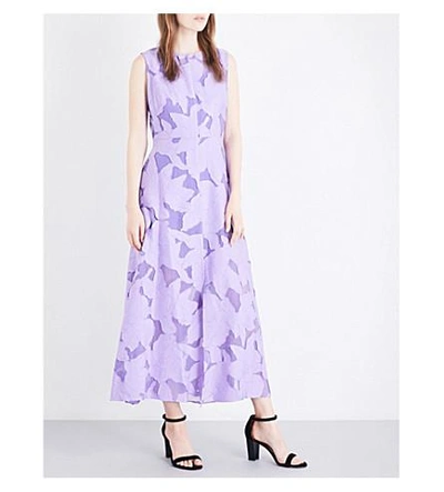 Diane Von Furstenberg Devoré Floral-pattern Dress In Violet