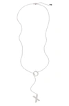 Adornia Xo Lariat Necklace In Silver