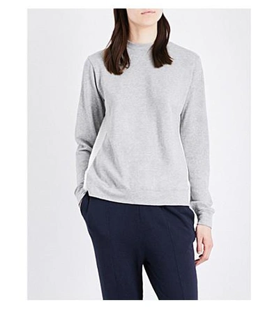 Clu Draped-back Cotton-jersey Sweatshirt In Grey