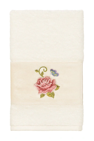 Linum Home Cream Rebecca Embellished Hand Towel