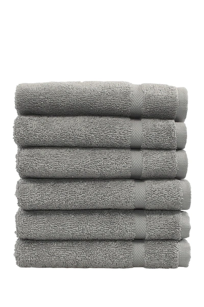 Linum Home Denzi Washcloths In Dark Grey