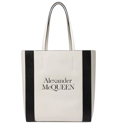 Alexander Mcqueen Signature Medium Leather Shopper In White