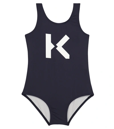 Kenzo Kids' Little Girl's & Girl's Logo One-piece Swimsuit In Navy