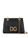 Dolce & Gabbana Dg Amore Shoulder Bag In Black