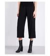 Helmut Lang Wide Cropped Crepe Culottes In Black