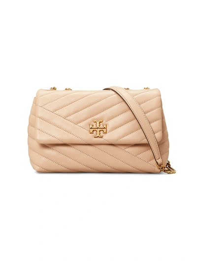 Tory Burch Kira Small Chevron Leather Shoulder Bag In Pink,beige