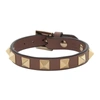 Valentino Garavani Rockstud Leather Bracelet With Studs In D01 Dark Nude