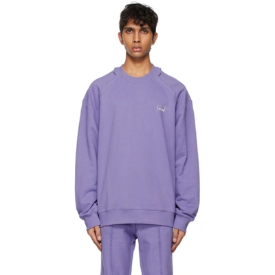Ader Error Logo-embroidered Dropped-shoulder Cotton-jersey Sweatshirt In Purple