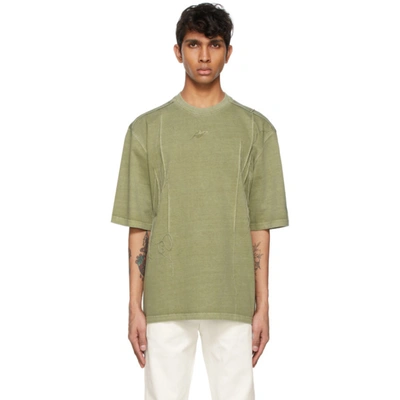 Ader Error Round Neck Short-sleeved T-shirt In Khaki