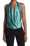 Ramy Brook Convertible Stretch Silk Charmeuse Top In Jade