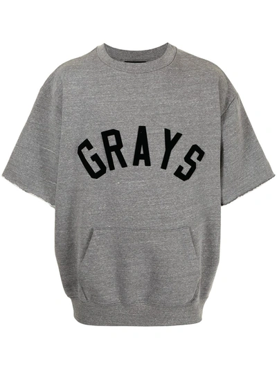 Fear Of God Greys Text-pattern Cotton-blend Sweatshirt In 灰色