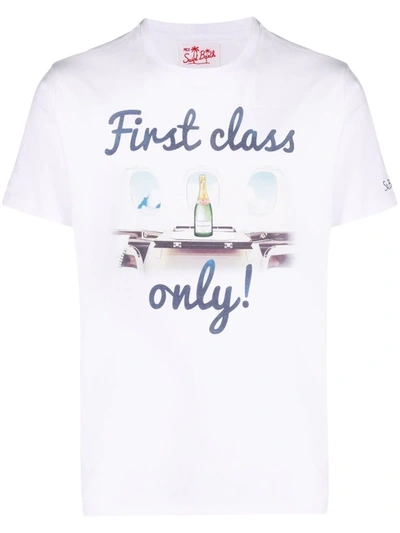 Mc2 Saint Barth White First Class Only! Print Man T-shirt