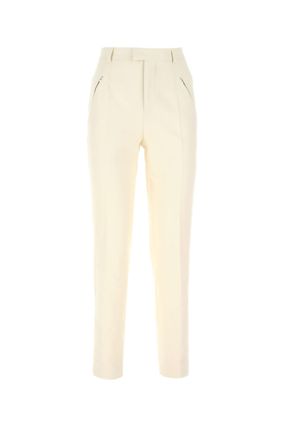 Maison Margiela Ivory Cotton Pant  Nd  Donna 38f In Rosso