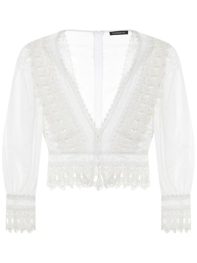 Wandering White Cotton Top  White  Donna 40 In White