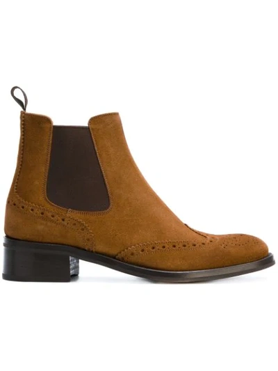 Church's Brogue Ankle Boots In Caramel