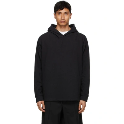 Y-3 Black Raw Terry Graphic Logo Hoodie