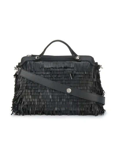 Fendi By The Way Fringe Bag In Black