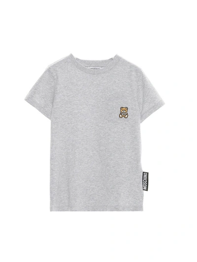 Moschino Kids' Branded Pocket T-shirt In Grey