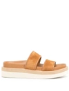 Vince Jenita Suede Two-band Slide Sandals In Tan