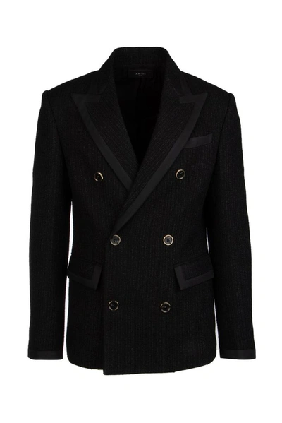 Amiri Double Breasted Blazer In Black