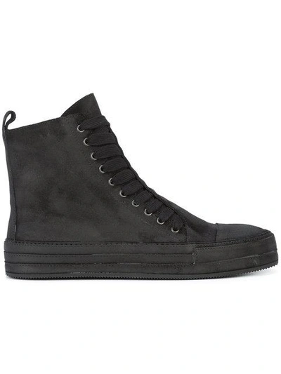 Ann Demeulemeester Layered Lace-up Hi-top Sneakers - Black