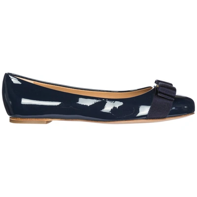 Ferragamo Salvatore  Varina Ballet Flats In Navy