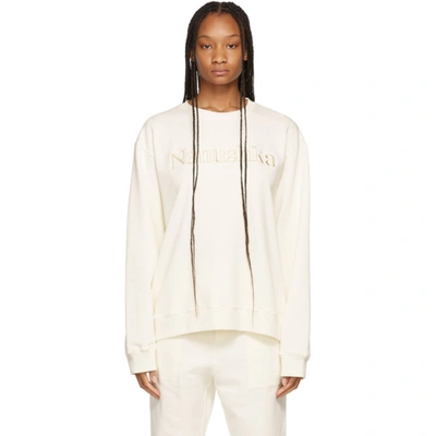 Nanushka Remy Logo-embroidered Organic Cotton-jersey Sweatshirt In Off White