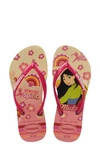 Havaianas Kids' Disney Princess Flip Flop In Beige/red