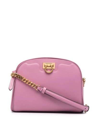 Ferragamo Trifolio Leather Camera Bag In Rosa