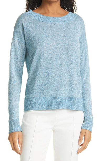 Club Monaco Linen Blend Boat Neck Sweater In Blue